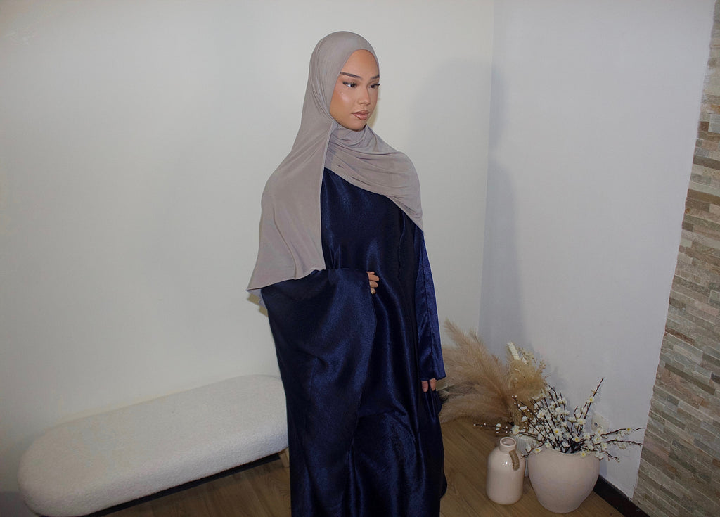 Abaya à Col montant Bleue