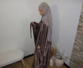Abaya à Col montant Taupe