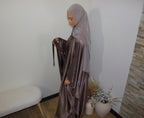 Abaya à Col montant Taupe