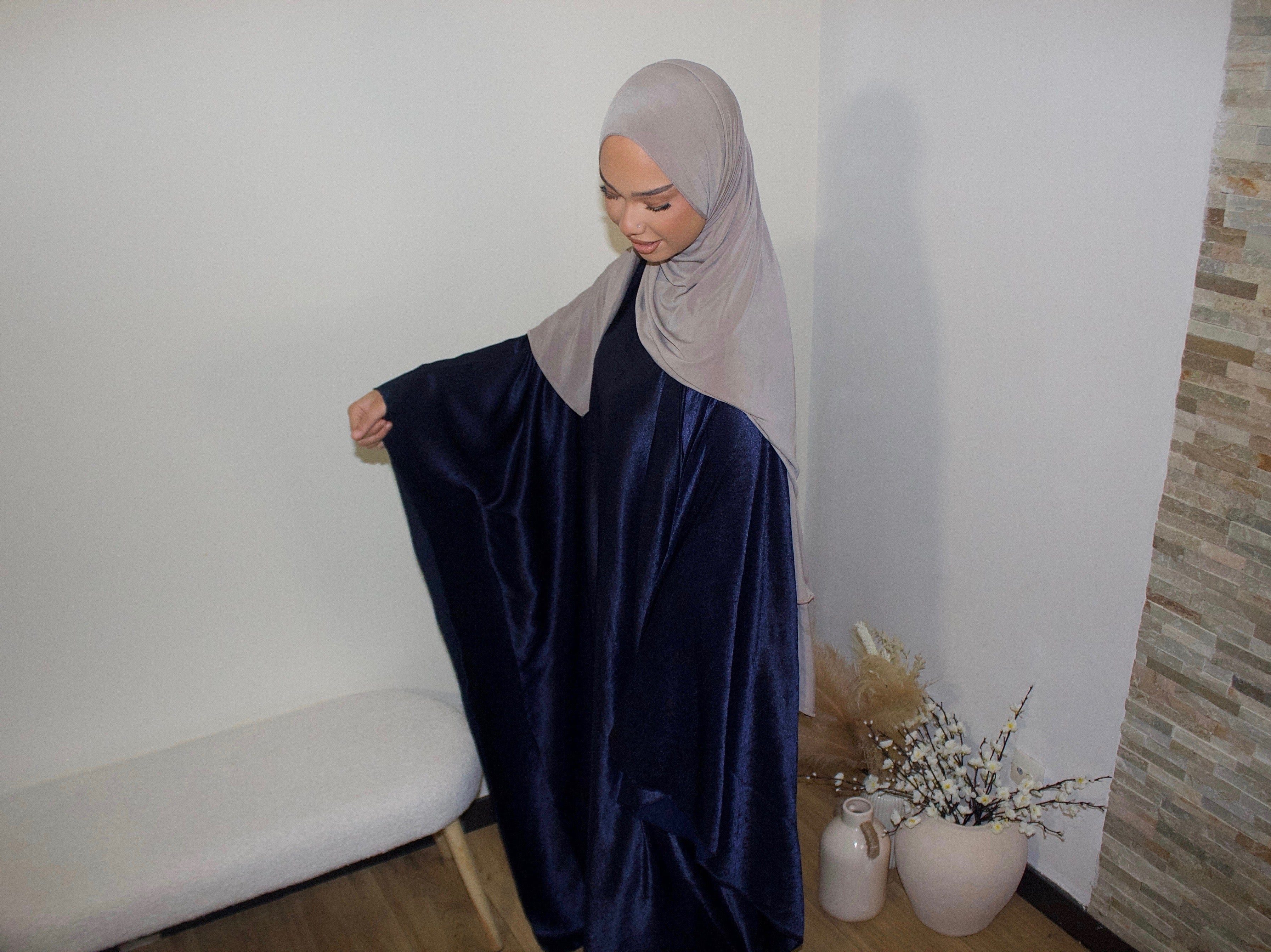 Abaya à Col montant Bleue