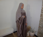 Abaya à Col montant Taupe